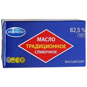 Масло сливочное традиционное 82,5% жирности 0,2 кг